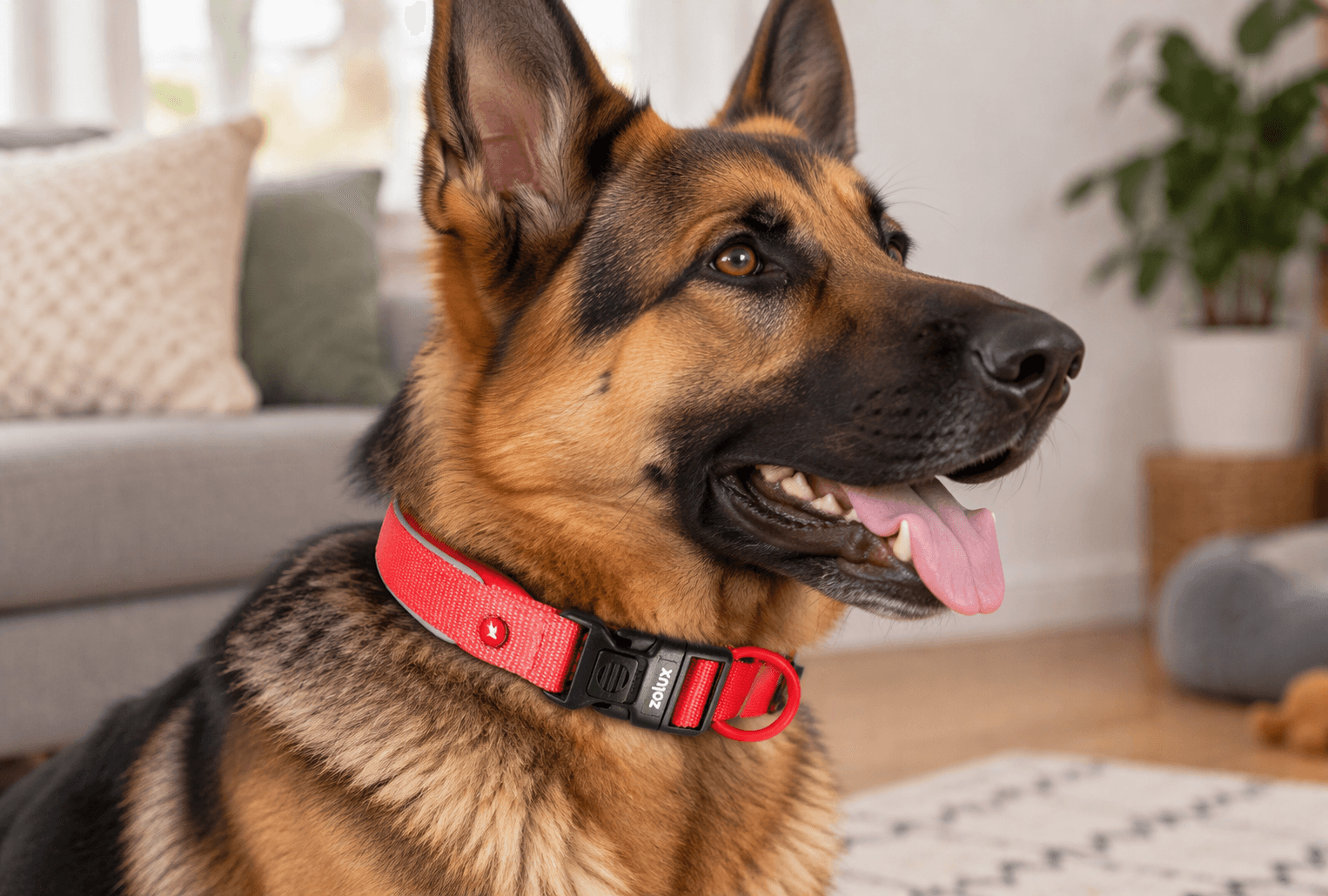 ZOLUX Premium-Nylon-Hundehalsband, Größe L, 45–50 cm, 25 mm, rot – Bild 7
