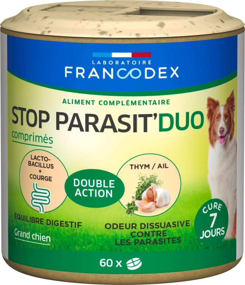 Francodex Tabletten für großen Hund gegen Parasiten STOP PARASIT'DUO 60 szt – Bild 1