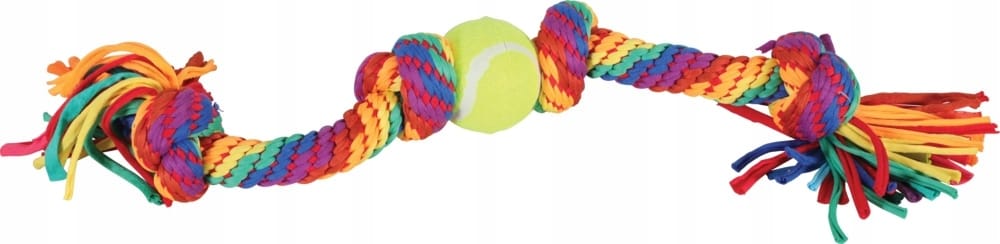 ZOLUX RAINBOW Seil-Zerrspielzeug für Hunde mit Tennisball, 60 cm – Bild 2