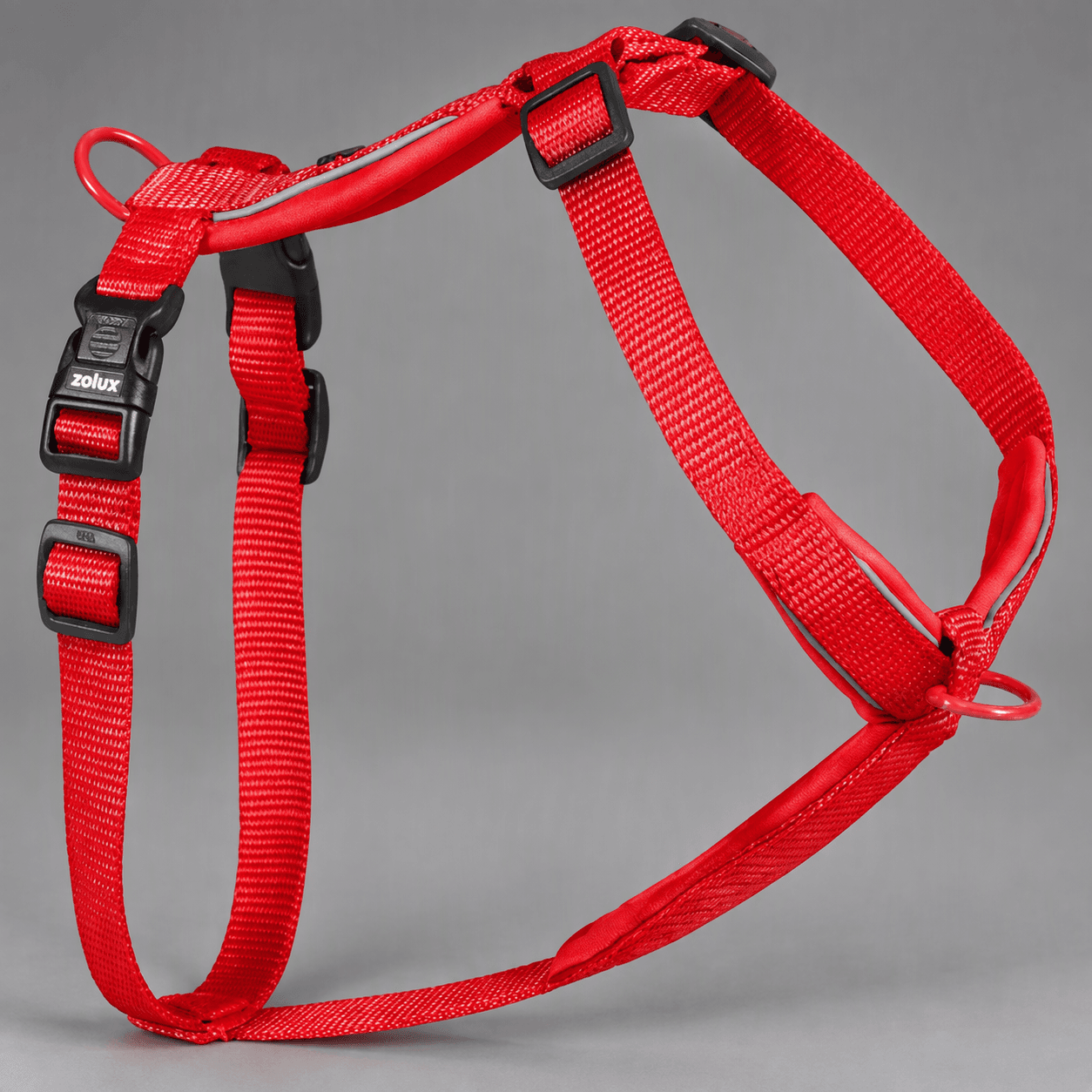 ZOLUX Premium-Nylon-Hundegeschirr, Größe L/XL, 65–97 cm, 25 mm, rot – Bild 7