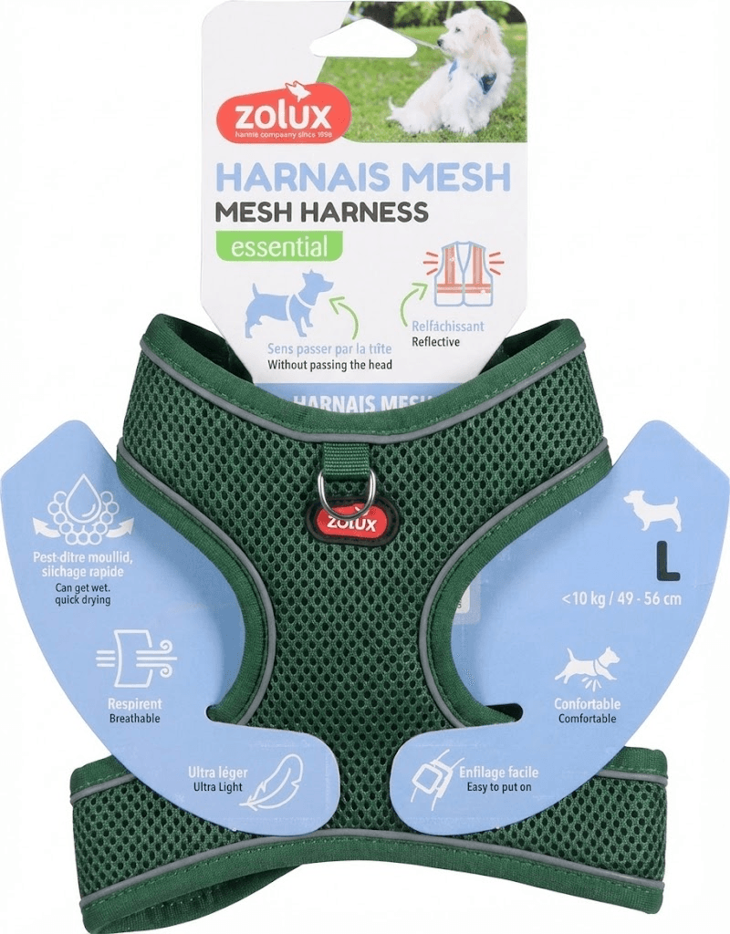 ZOLUX Atmungsaktives Mesh-Hundegeschirr, Größe L, grün – Bild 3