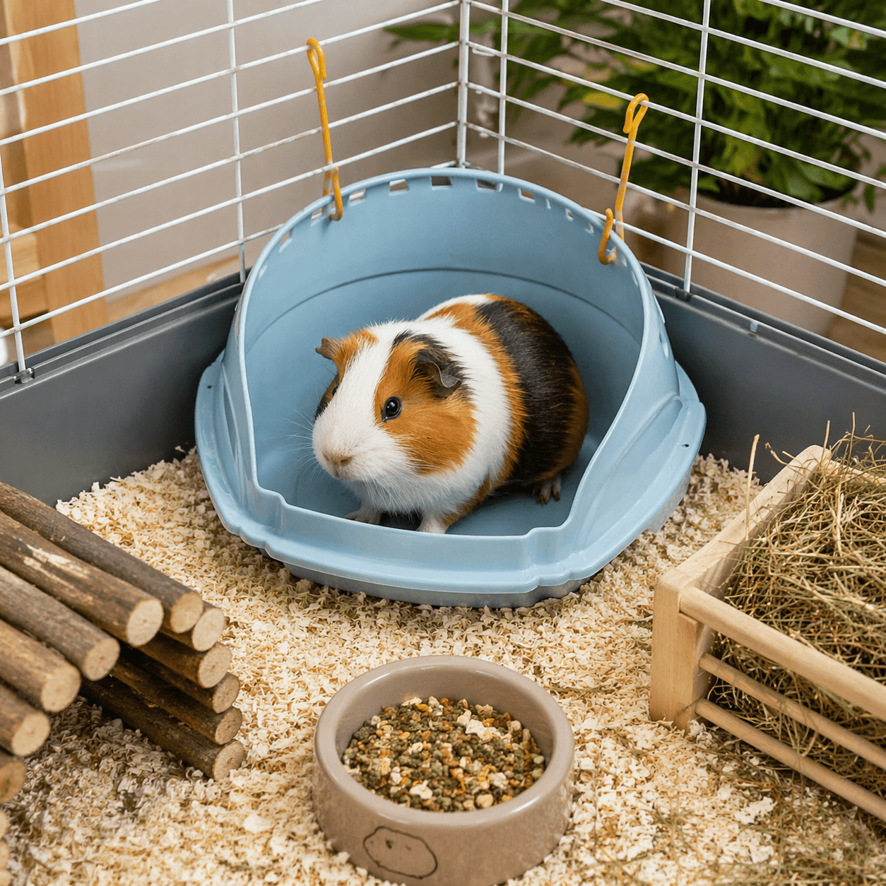 ZOLUX COSY Ecktoilette für Meerschweinchen, blau – Bild 8