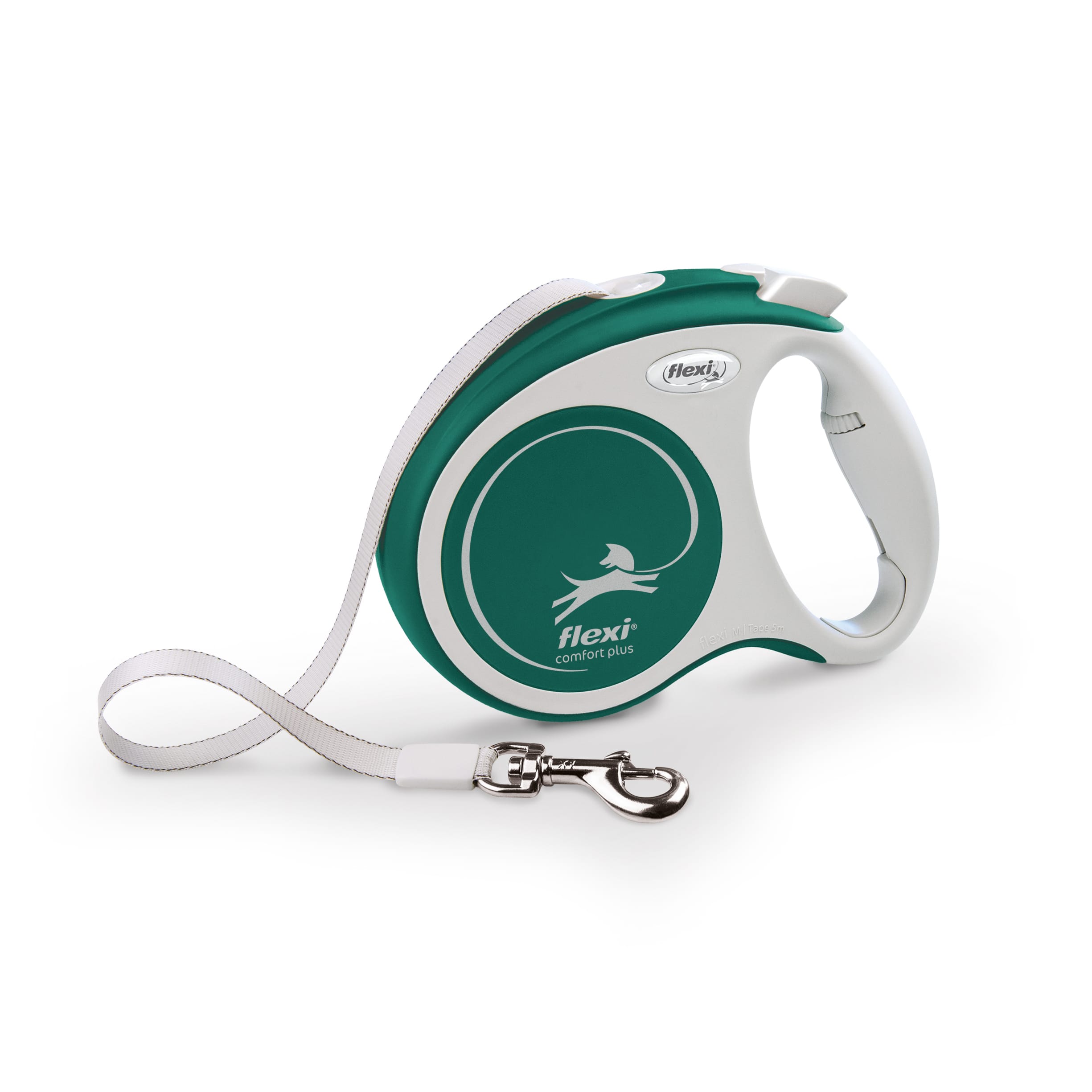 FLEXI COMFORT PLUS Automatikleine für Hunde, Band, M, 5 m, grün – Bild 1