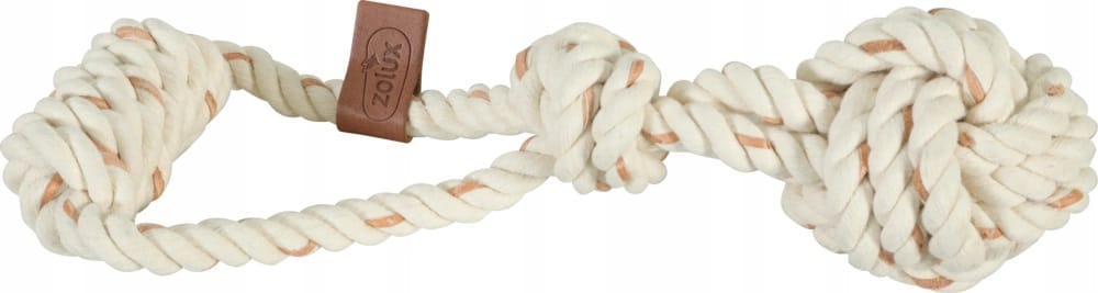 ZOLUX LEATHER TOUCH Seil-Zerrspielzeug für Hunde, Knoten, 28 cm – Bild 2
