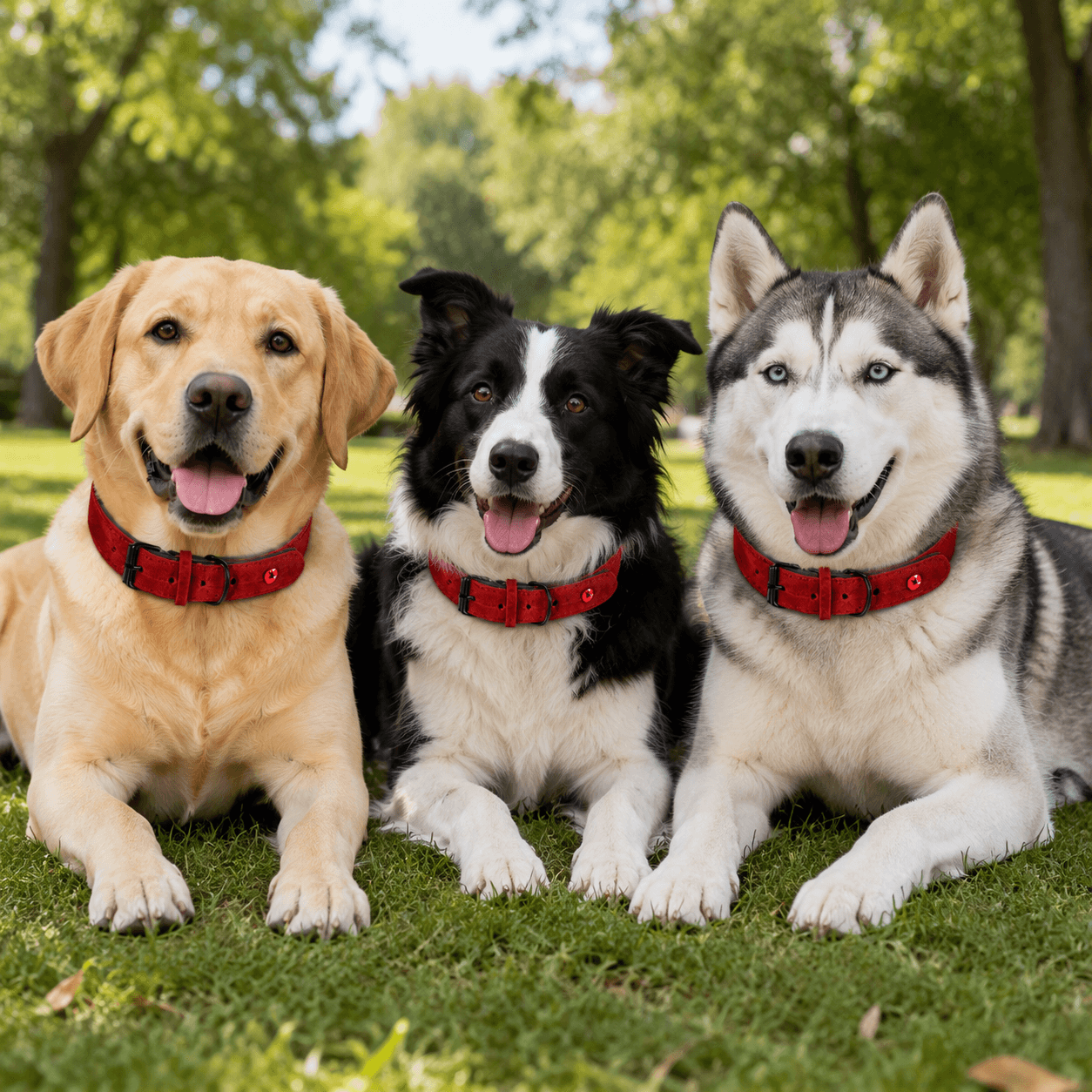 ZOLUX Komfort-Lederhalsband für Hunde, 38–48 cm, 25 mm, rot – Bild 7