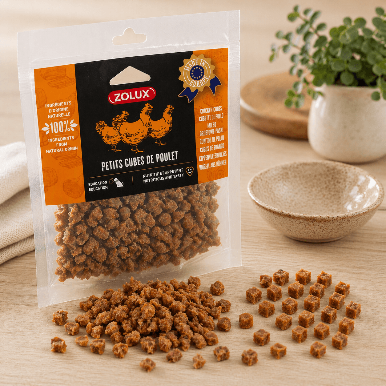 ZOLUX Natürliches Leckerli für Hunde Hühnerknochen klein, 100g – Bild 5