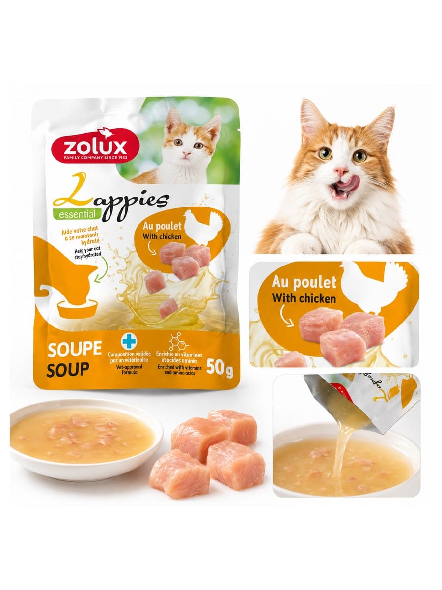 ZOLUX LAPPIES Katzensuppe mit Hähnchen, 50 g – Bild 6