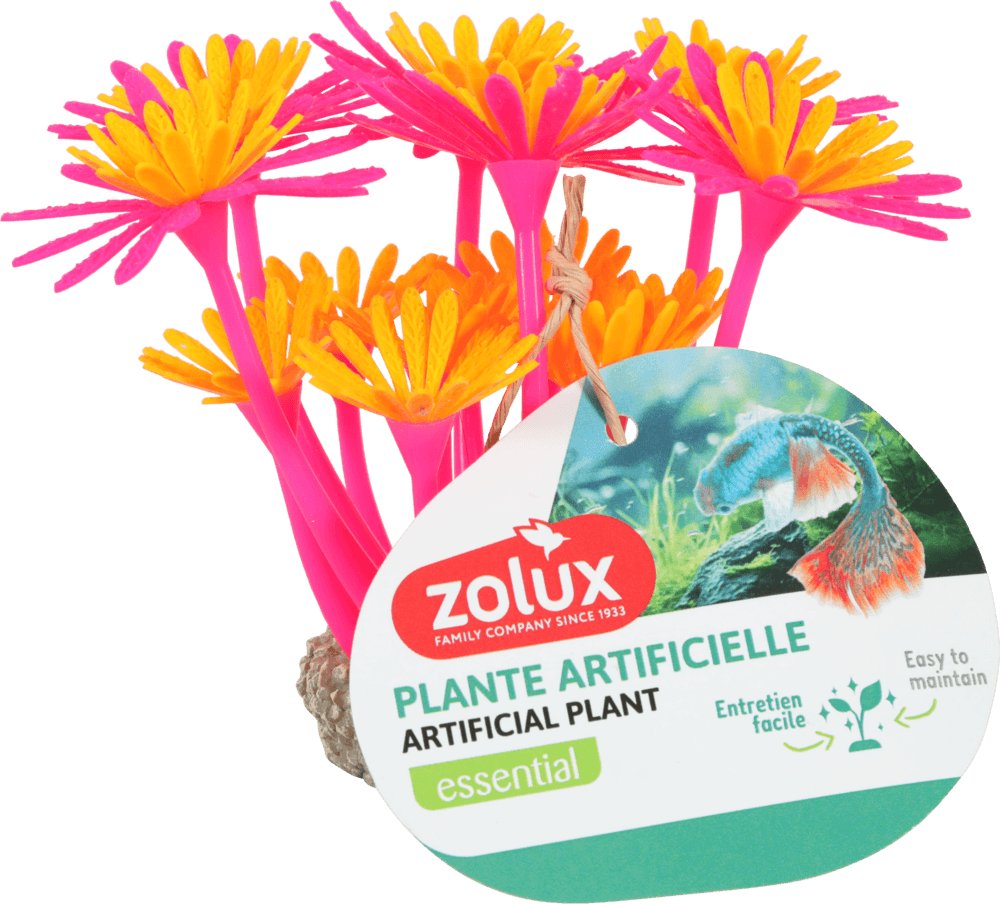ZOLUX Aquariendekoration FLOWERS 3 rosa-orange fluoreszierend – Bild 2