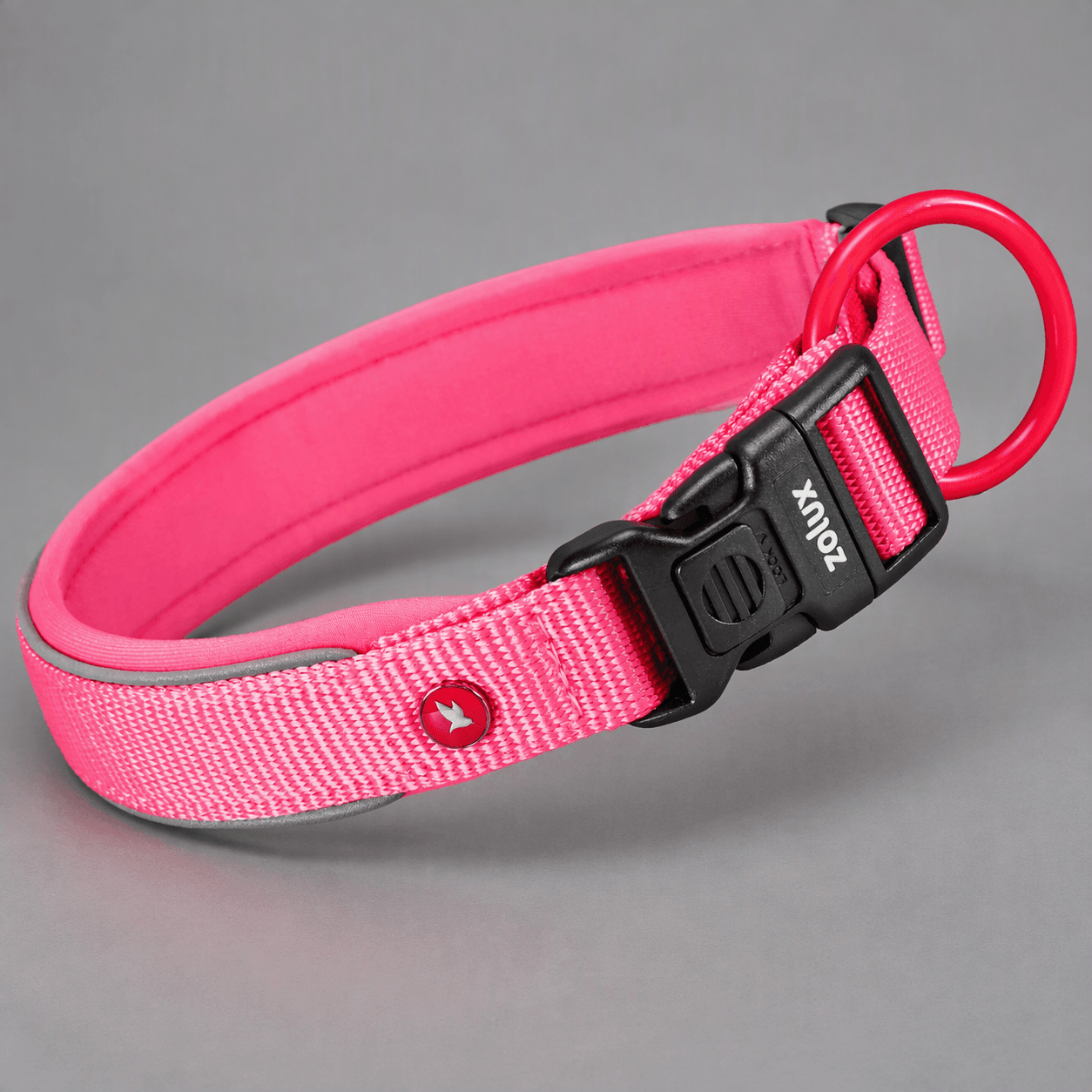 ZOLUX Premium-Nylon-Hundehalsband, Größe L, 45–50 cm, 25 mm, fuchsia – Bild 8