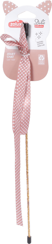 ZOLUX DOTIE Katzenspielangel mit Bändern, rosa, 80 cm – Bild 1