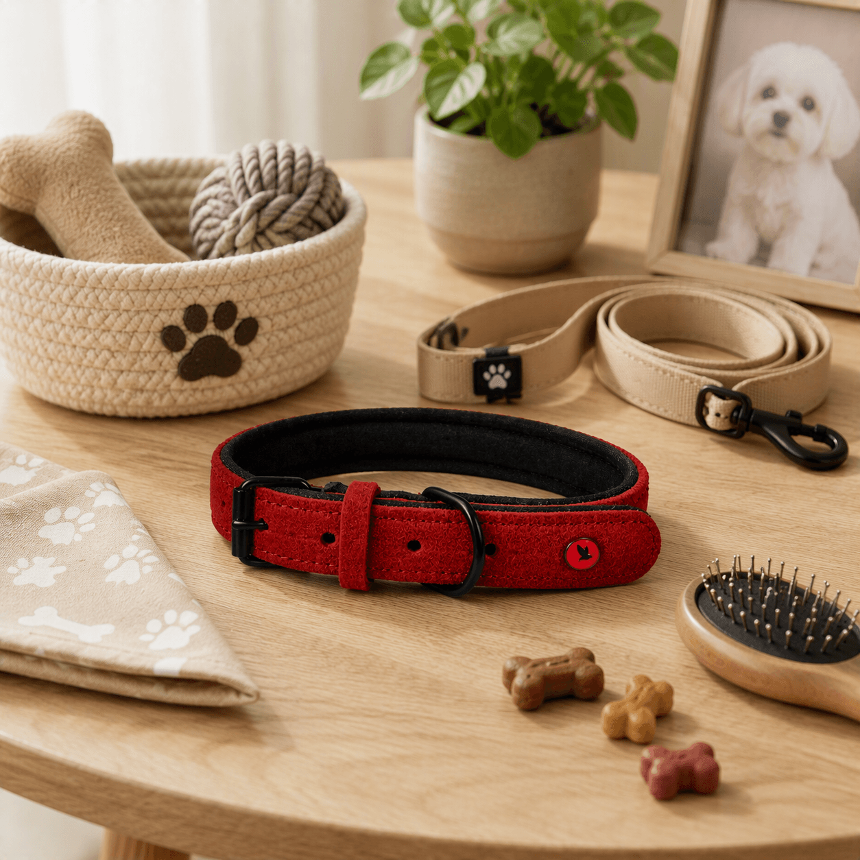 ZOLUX Komfort-Lederhalsband für Hunde, 29–36 cm, 16 mm, rot – Bild 6