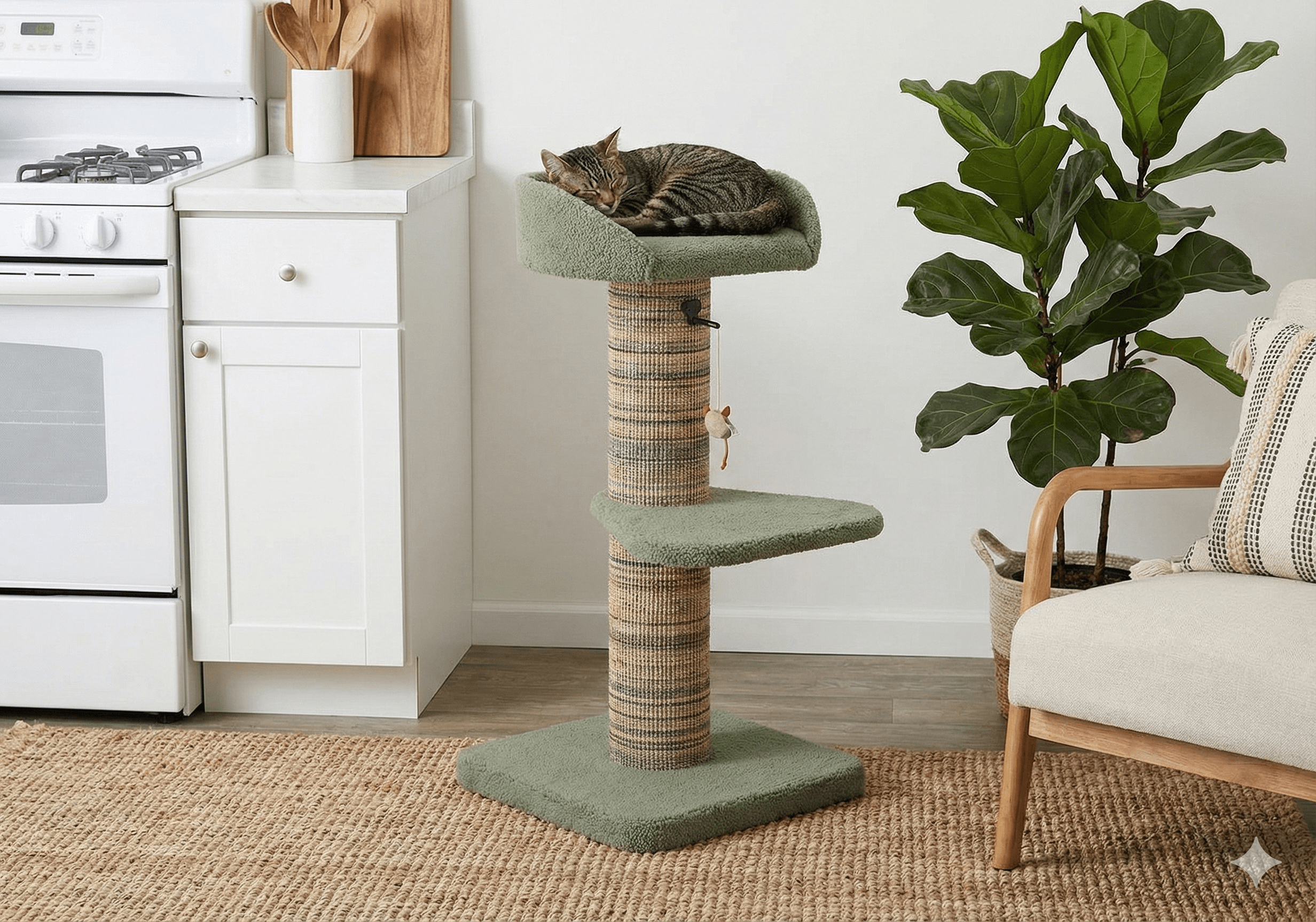 ZOLUX Kratzbaum für Katzen BOREAL, grün, 95 cm – Bild 9