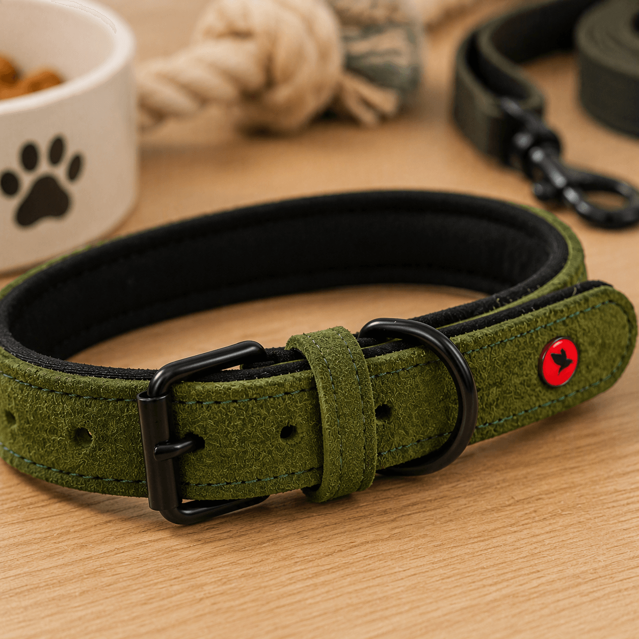 ZOLUX Komfort-Lederhalsband für Hunde, 34–44 cm, 20 mm, grün – Bild 5