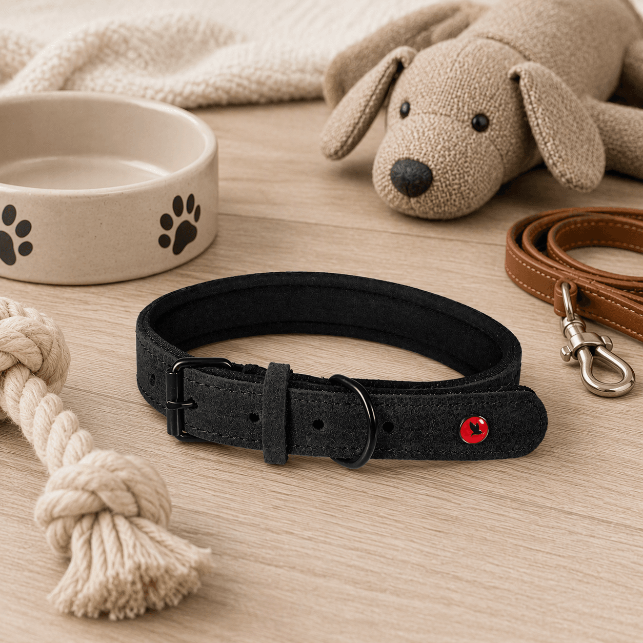 ZOLUX Komfort-Lederhalsband für Hunde, 23–30 cm, 14 mm, schwarz – Bild 4