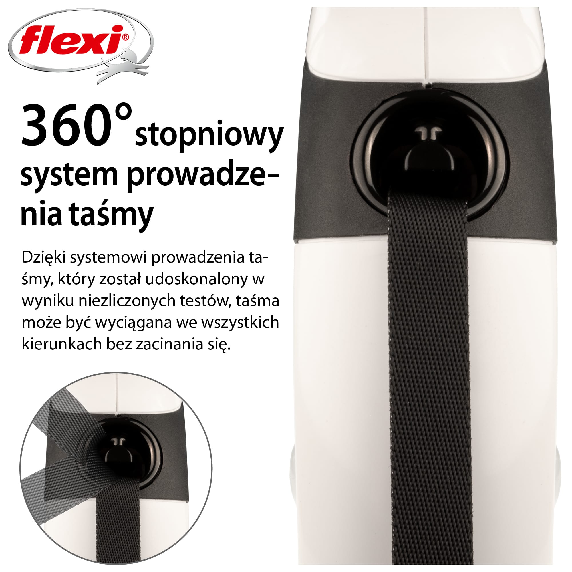 FLEXI ALL FOR ONE Automatikleine für Hunde, Band, S, 5 m, weiß – Bild 5