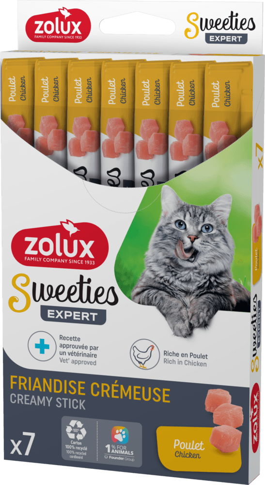 ZOLUX SWEETIES Cremesnack für Katzen mit Hähnchen, 14 g x 7 – Bild 3