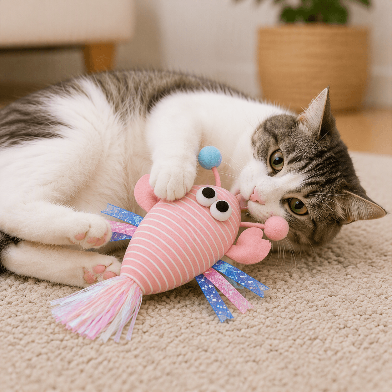 ZOLUX Katzenspielzeug Languste MALO mit Katzenminze-Füllung, rosa – Bild 6
