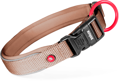 ZOLUX Premium-Nylon-Hundehalsband, Größe S, 35–40 cm, 20 mm, mocha – Bild 2