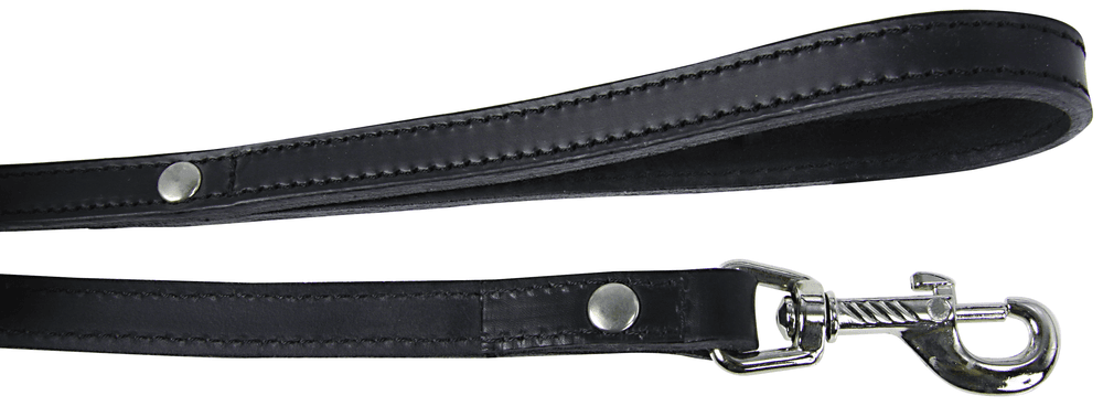 ZOLUX Verstärkte Hundeleine aus Doppel-Leder, 1 m / 25 mm, schwarz – Bild 1
