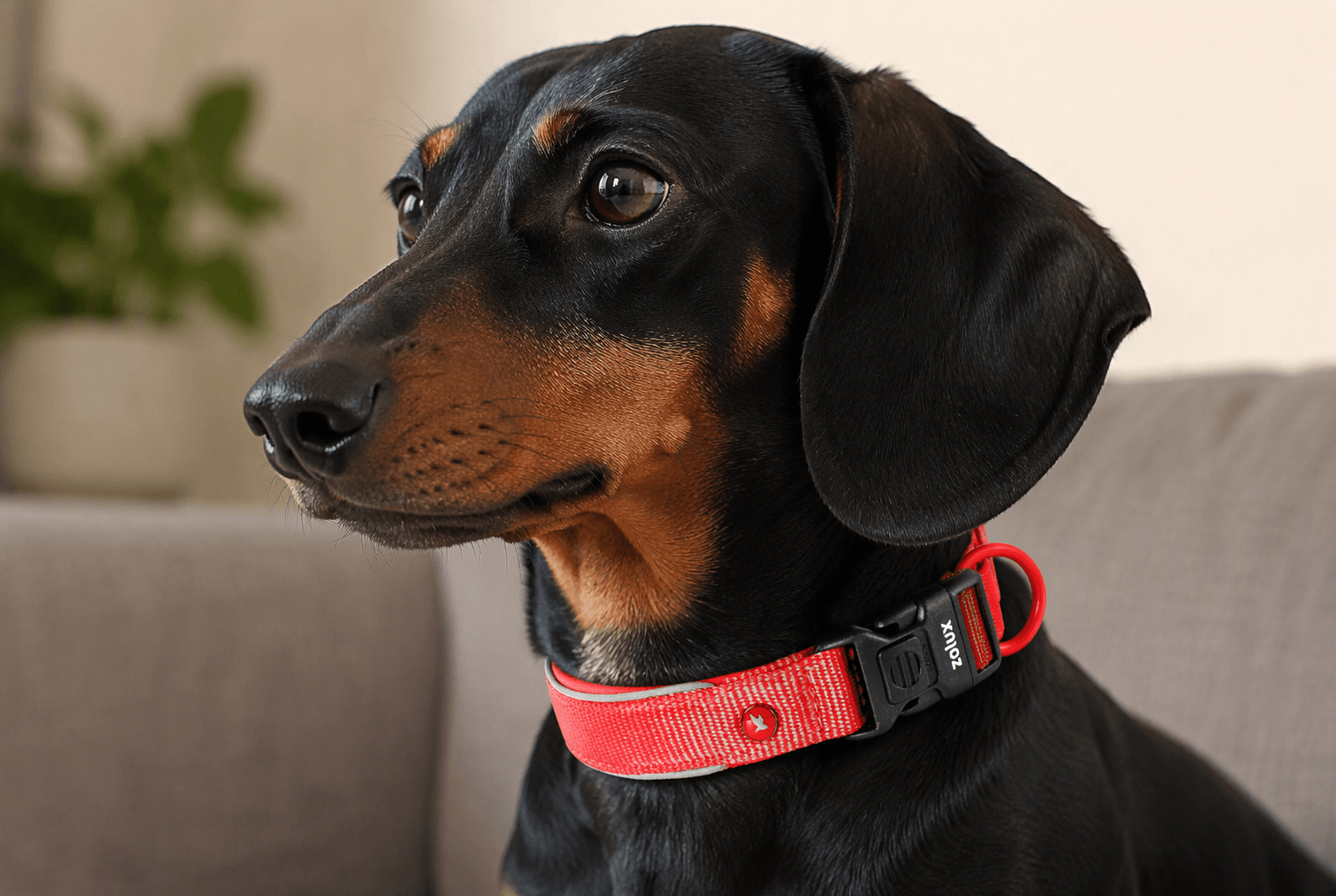 ZOLUX Premium-Nylon-Hundehalsband, Größe XS, 30–35 cm, 15 mm, rot – Bild 6