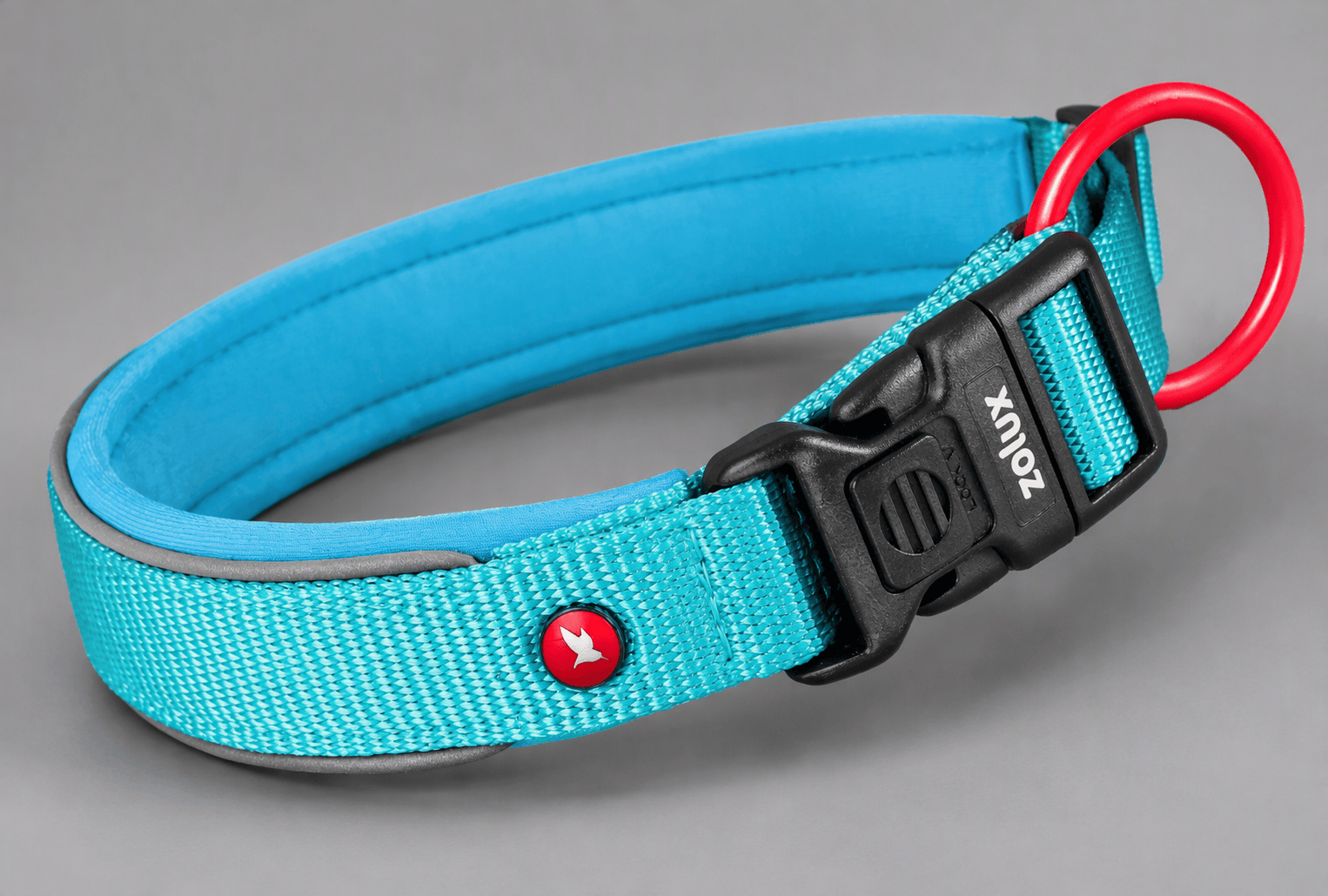 ZOLUX Premium-Nylon-Hundehalsband, Größe XL, 50–55 cm, 25 mm, türkis – Bild 8