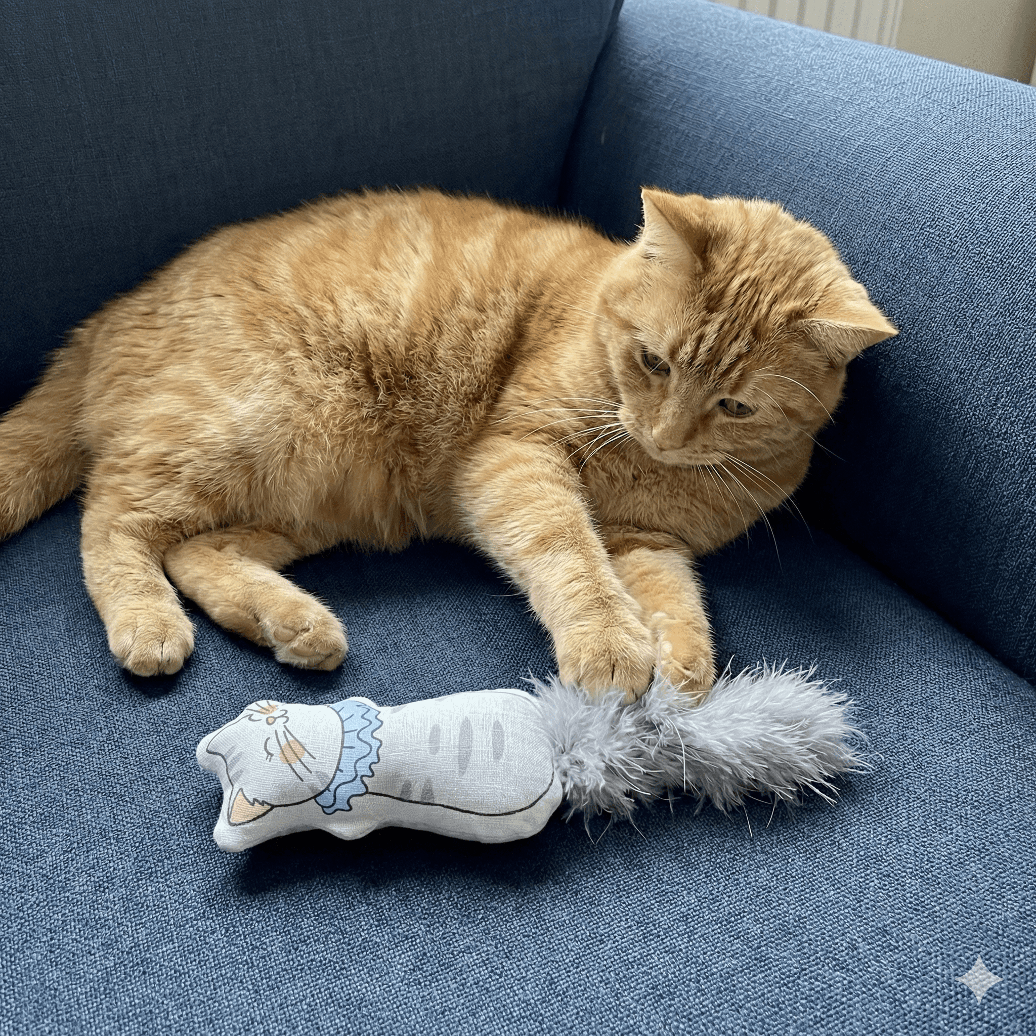 ZOLUX CHATOUILLE Katzenspielzeug, Katze mit Federn und Katzenminze, Kragen, 15 cm – Bild 3