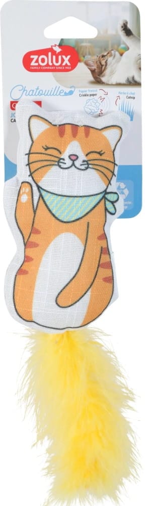 ZOLUX CHATOUILLE Katzenspielzeug, Katze mit Federn und Katzenminze, Bandana, 13 cm – Bild 1