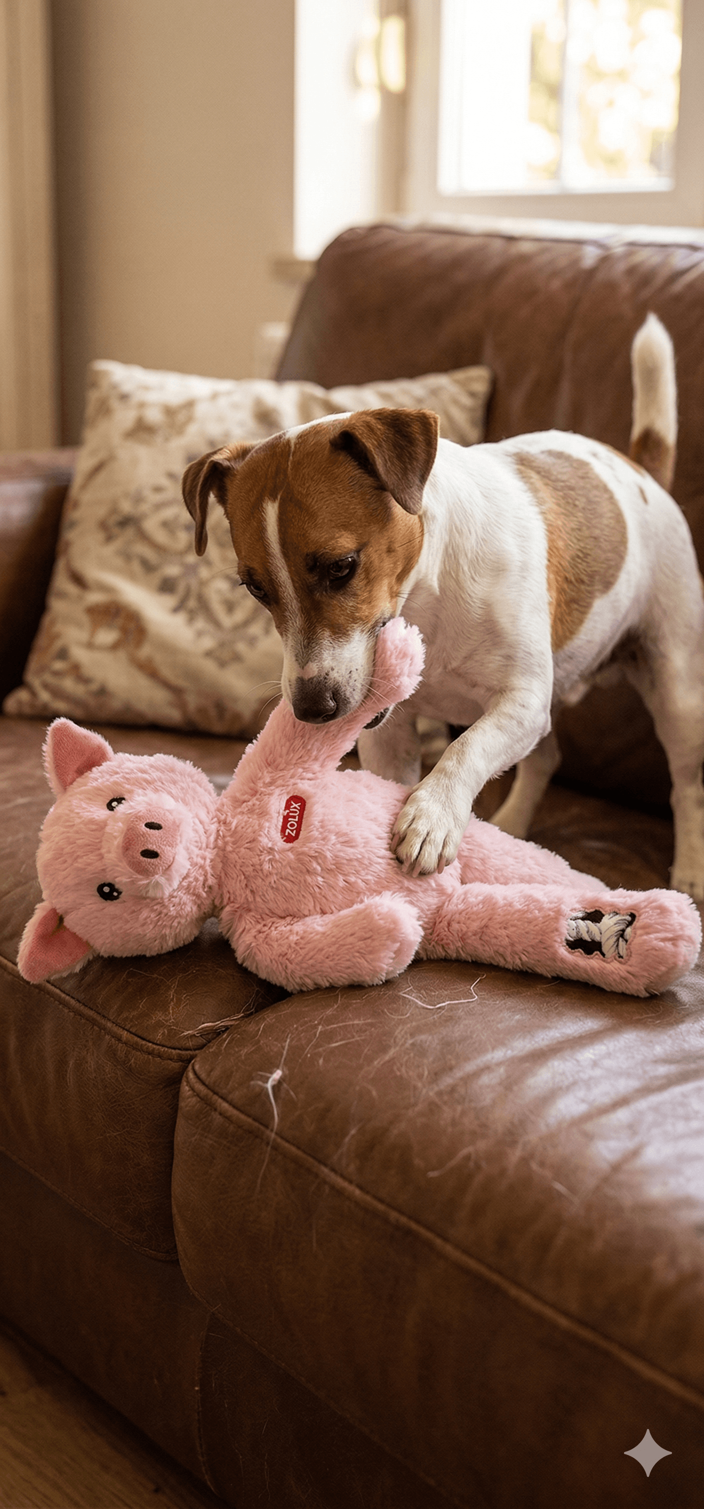 ZOLUX FURRY FARM Plüsch-Hundespielzeug, Schwein Jason, 33 cm – Bild 6