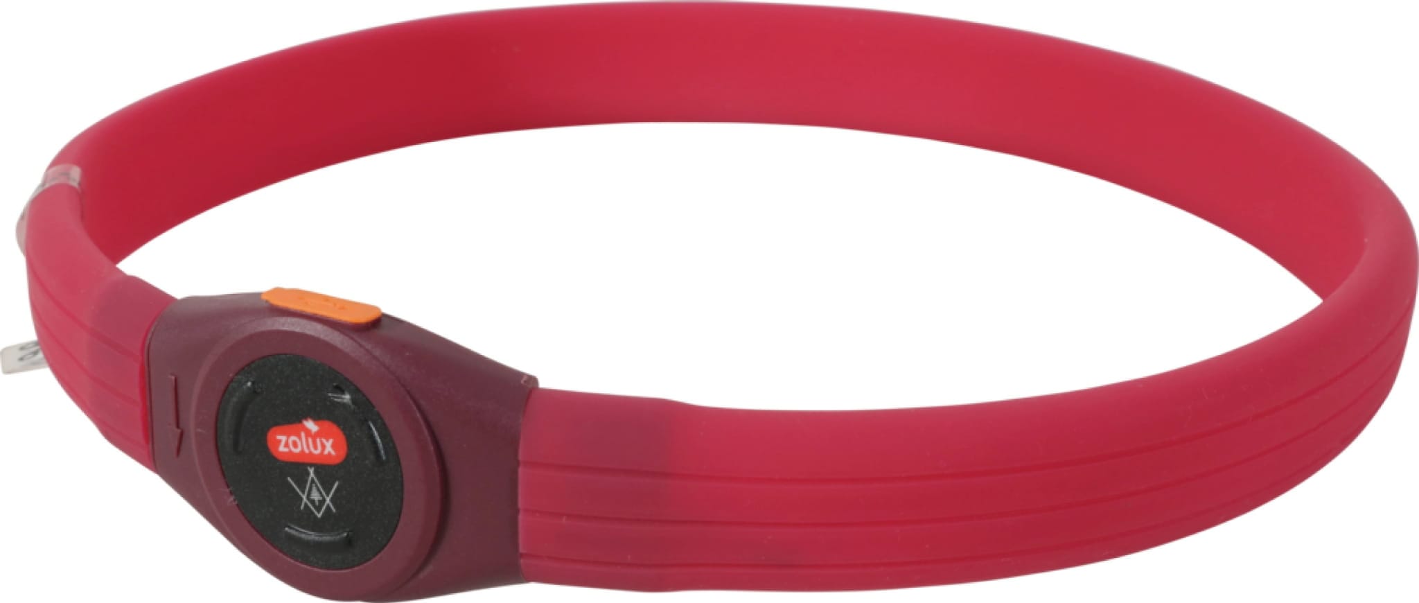 ZOLUX LED-Hundehalsband – Leuchtend, Silikon – Für langes Fell – BIVOUAK, Rot – Bild 4