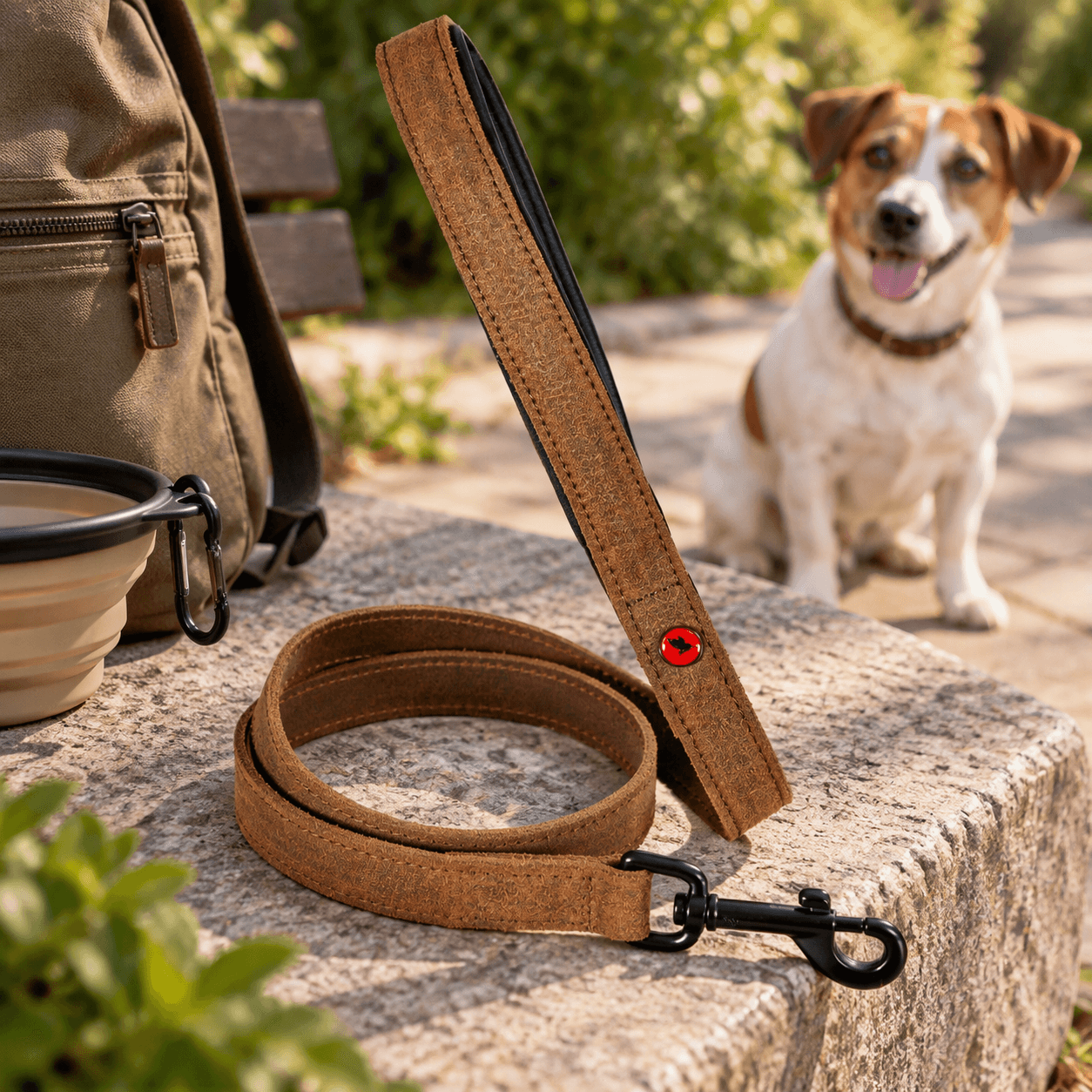 ZOLUX Komfort-Lederleine für Hunde, 1 m, 20 mm, braun – Bild 8