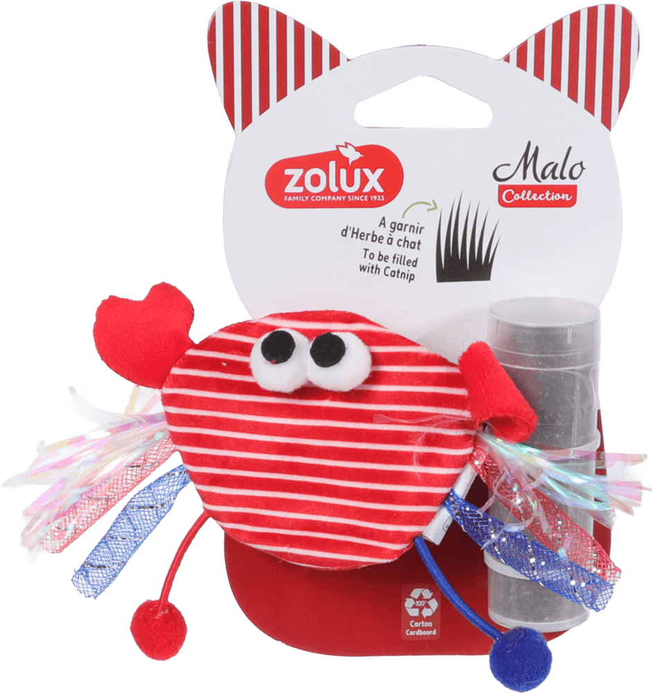 ZOLUX Katzenspielzeug Krabbe MALO mit Katzenminze-Füllung, rot – Bild 2