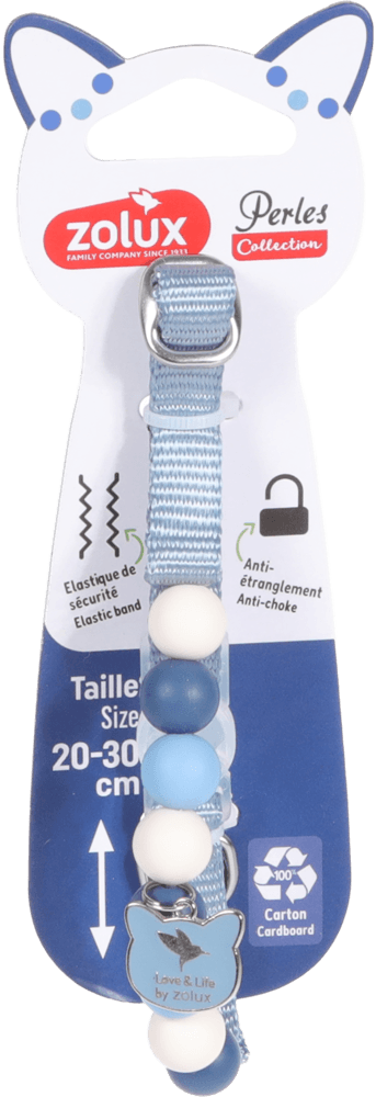 ZOLUX PERLES Katzenhalsband mit Anhänger, blau – Bild 1