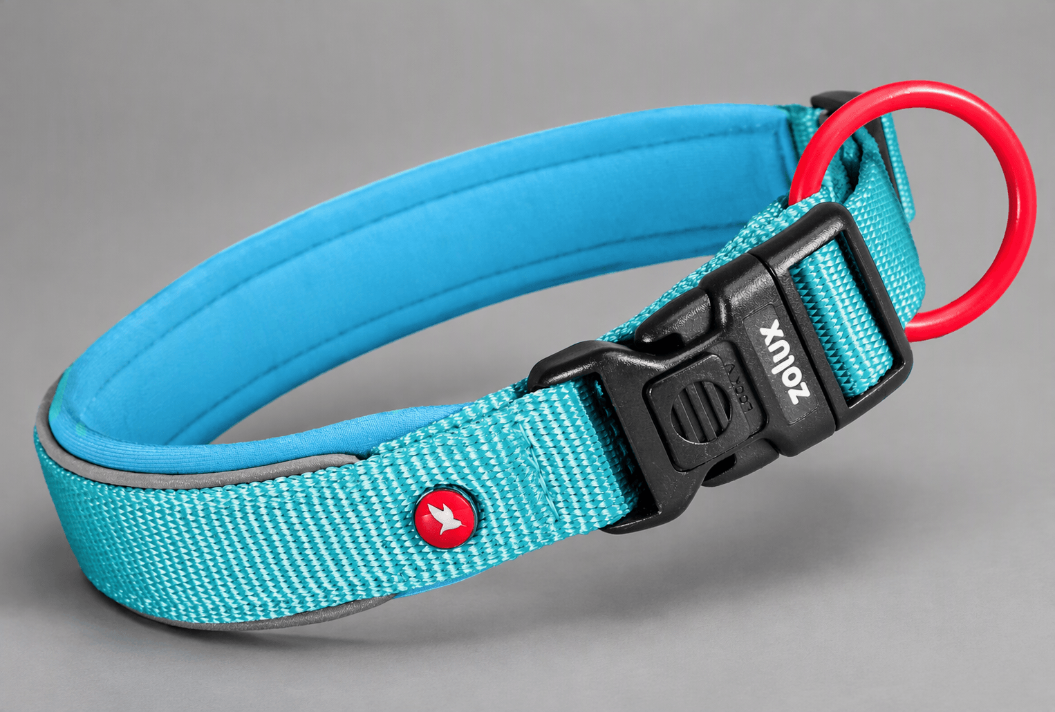 ZOLUX Premium-Nylon-Hundehalsband, Größe M, 40–45 cm, 20 mm, türkis – Bild 8