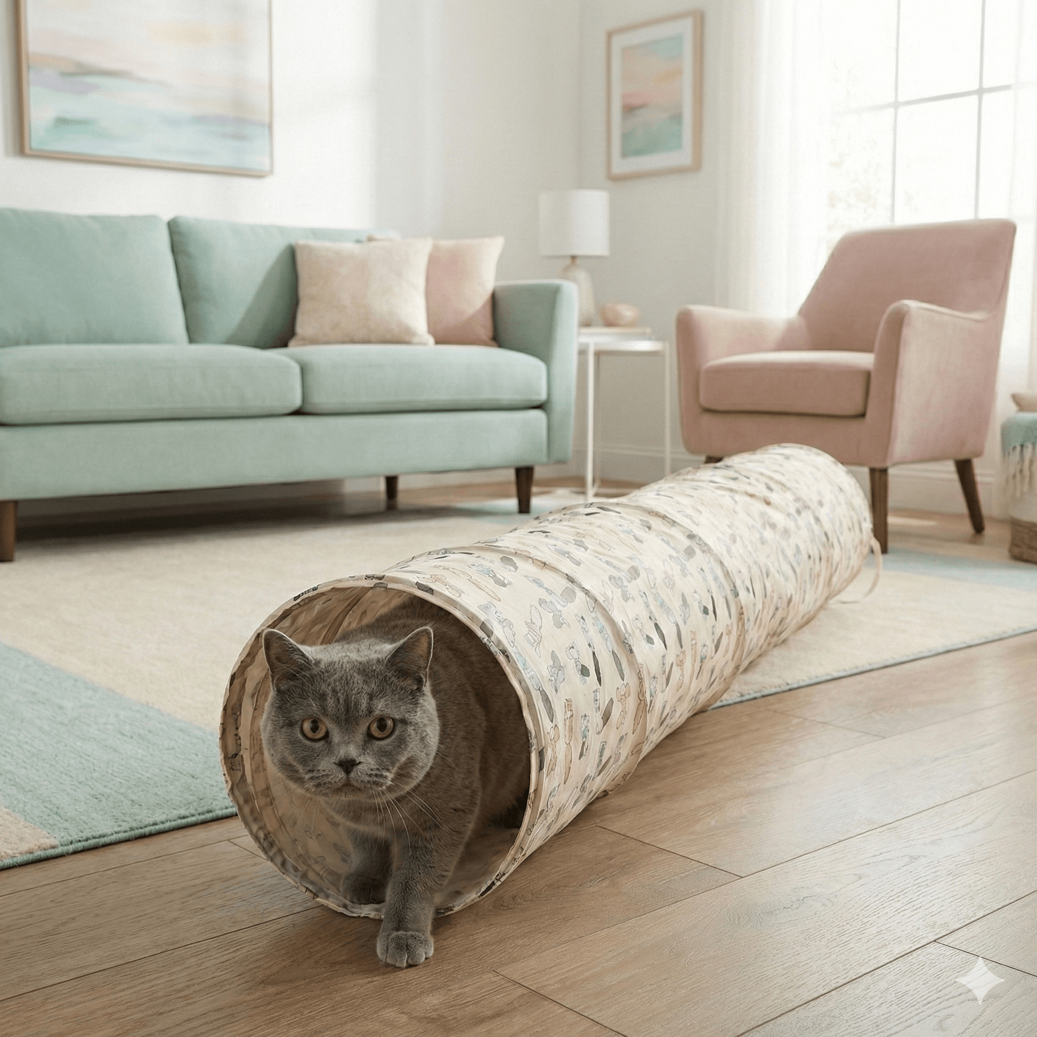 ZOLUX CHATOUILLE Katzentunnel mit Katzen- und Mäusemotiv, 130 cm – Bild 2