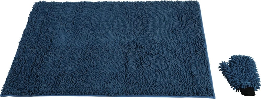 ZOLUX Mikrofaser-Handtuchmatte mit Handschuh zum Trocknen von Hunden, 120 × 80 cm, blau – Bild 2