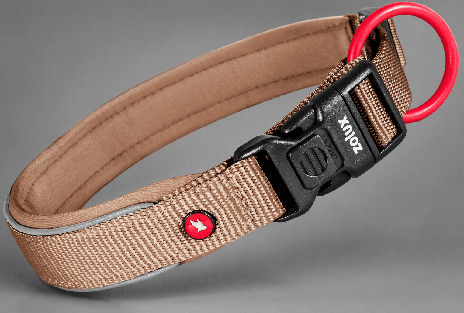 ZOLUX Premium-Nylon-Hundehalsband, Größe L, 45–50 cm, 25 mm, mocha – Bild 8