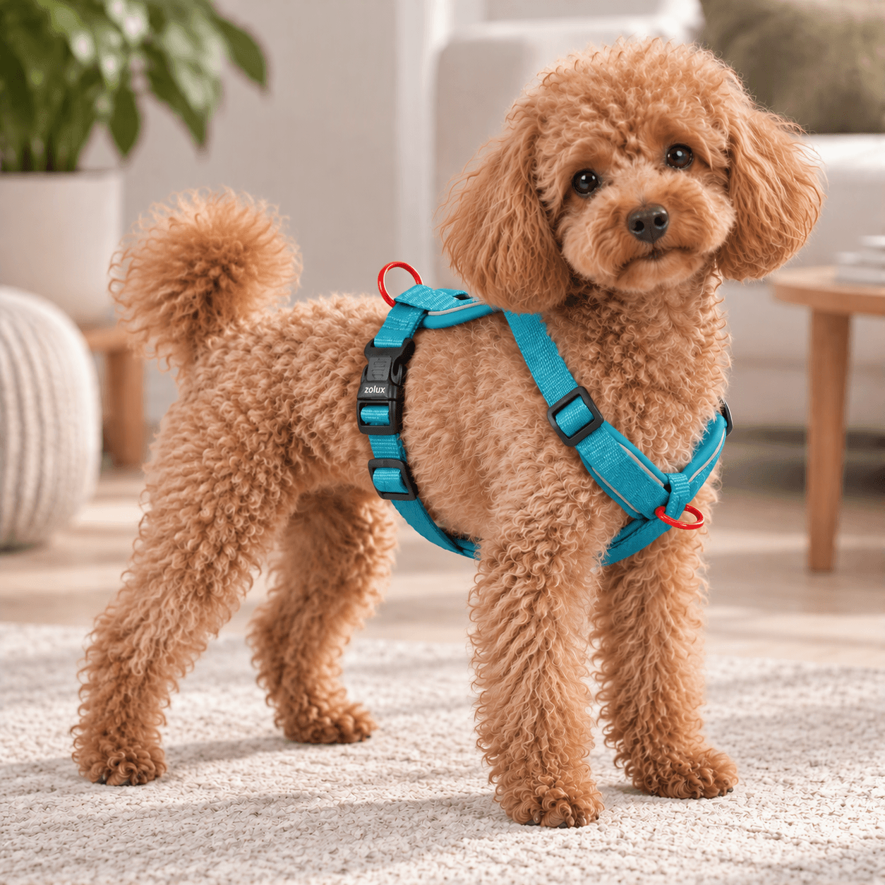 ZOLUX Premium-Nylon-Hundegeschirr, Größe XS, 30–40 cm, 15 mm, türkis – Bild 6