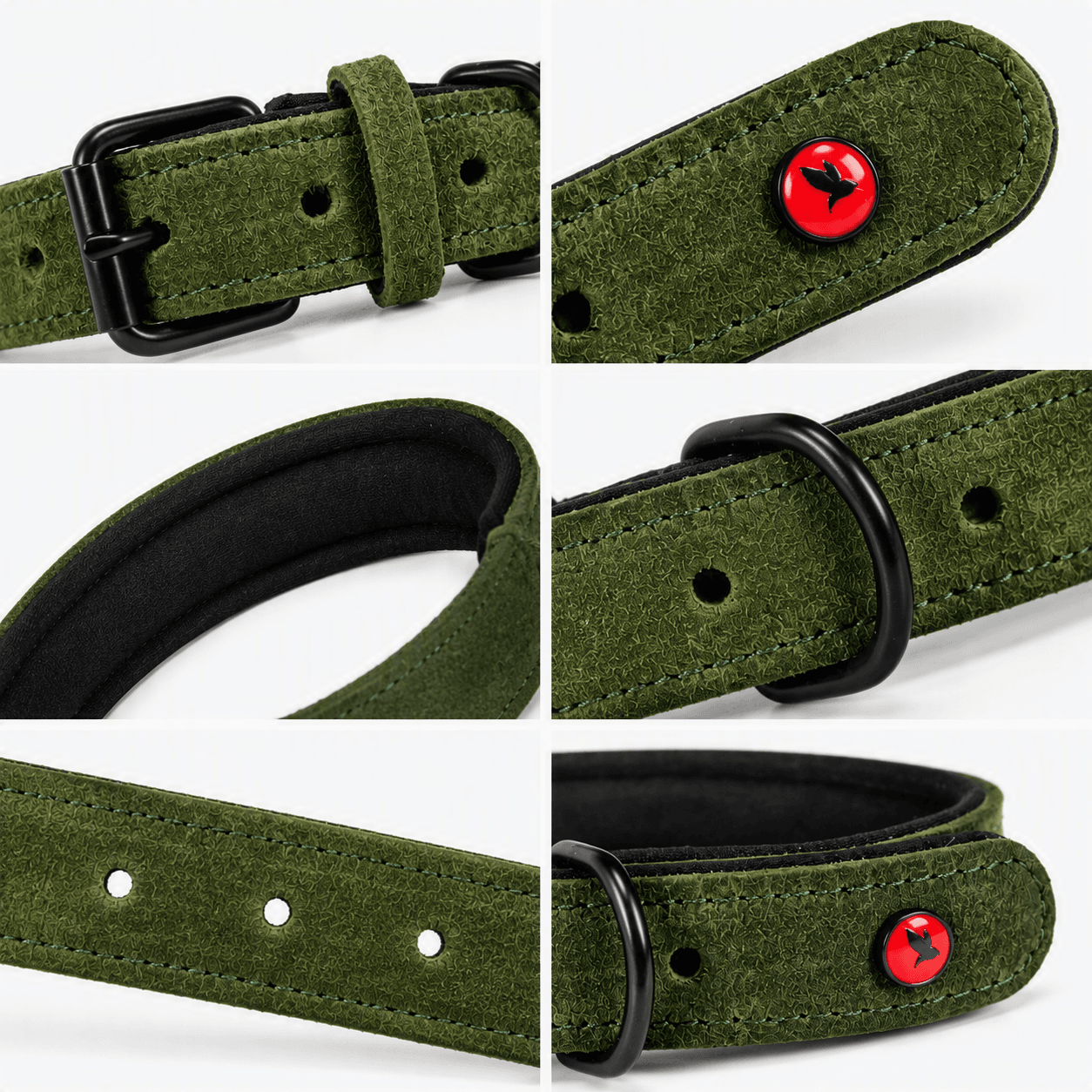 ZOLUX Komfort-Lederhalsband für Hunde, 33–39 cm, 18 mm, grün – Bild 5