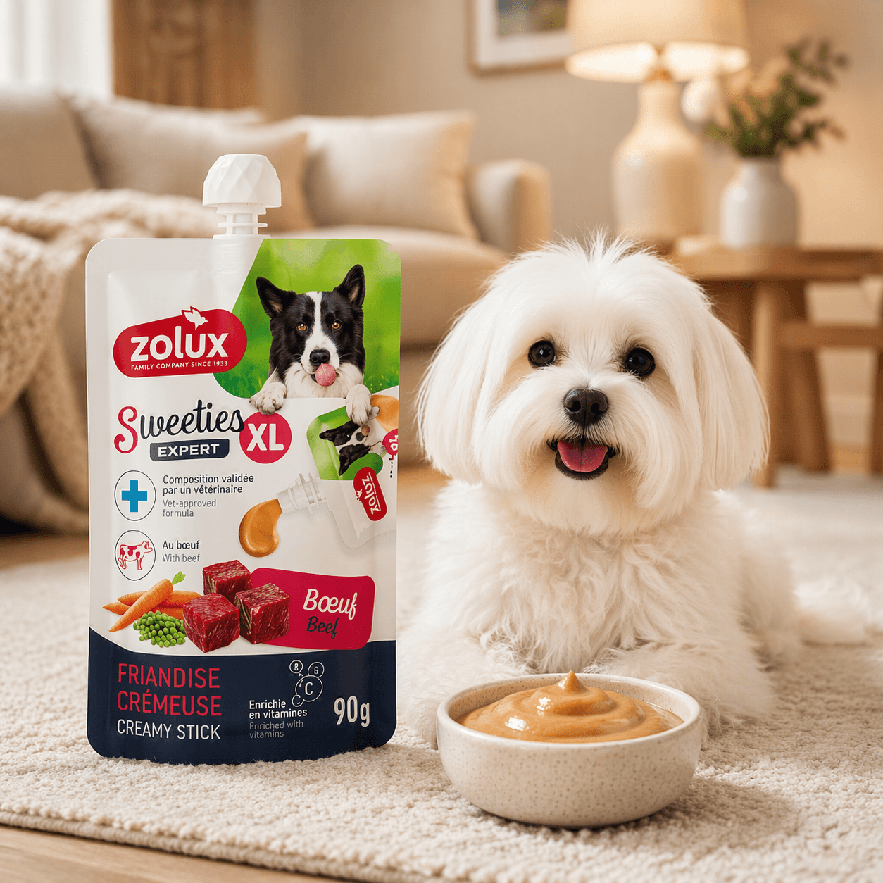 ZOLUX SWEETIES XL Cremiger Hundesnack mit Rind 90 g – Bild 13