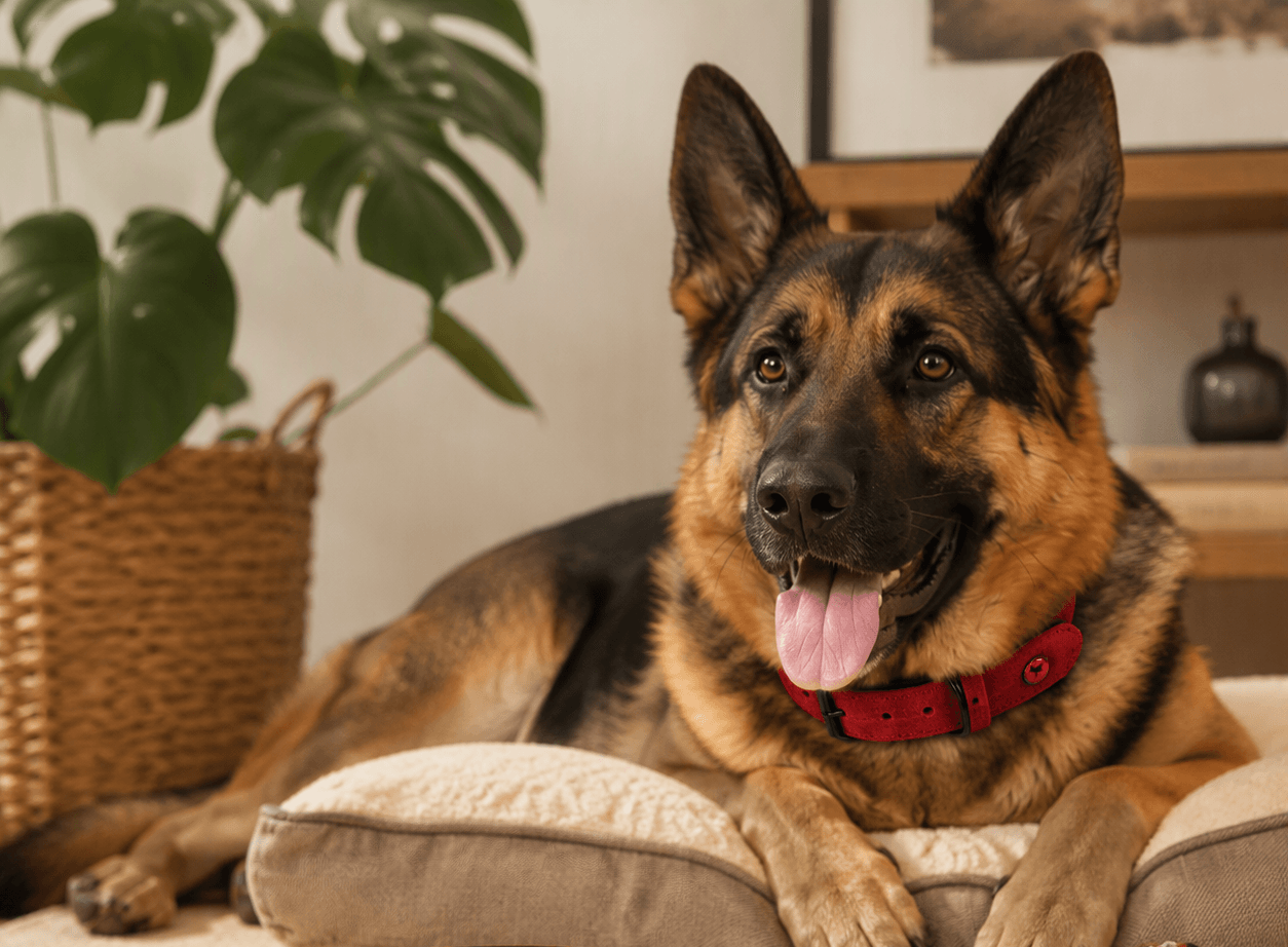 ZOLUX Komfort-Lederhalsband für Hunde, 41–53 cm, 25 mm, rot – Bild 7