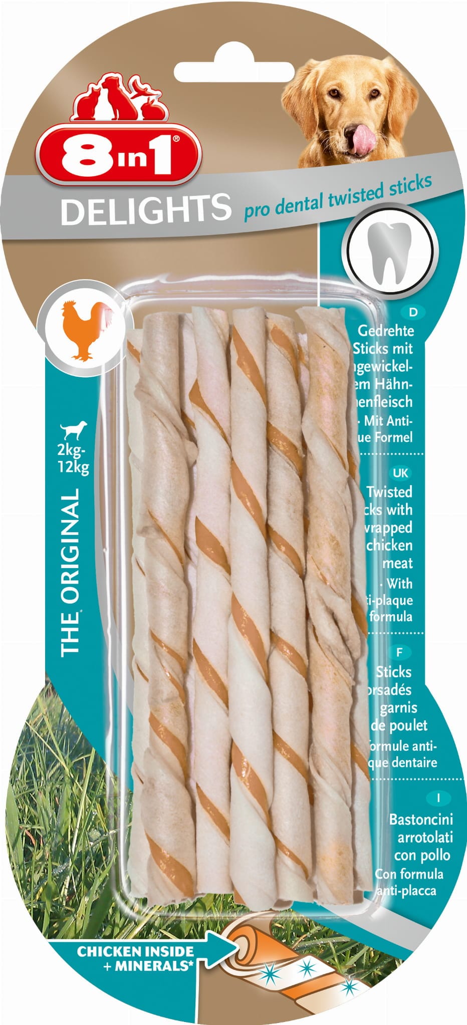 8in1 Hundesnack Zahnpflege-Sticks Delights Pro Dental 10 Stück – Bild 2