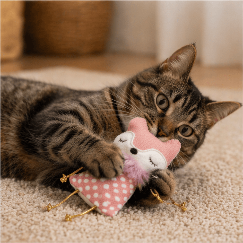 ZOLUX DOTIE Fuchs-Katzenspielzeug, rosa, 10 cm – Bild 3