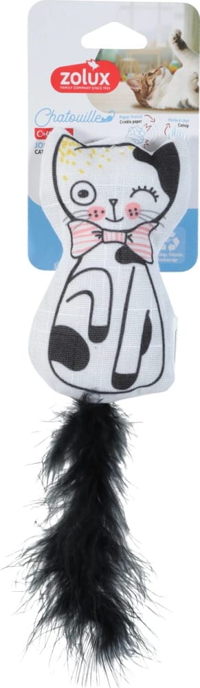 ZOLUX CHATOUILLE Katzenspielzeug, Katze mit Federn und Katzenminze, 13 cm – Bild 1