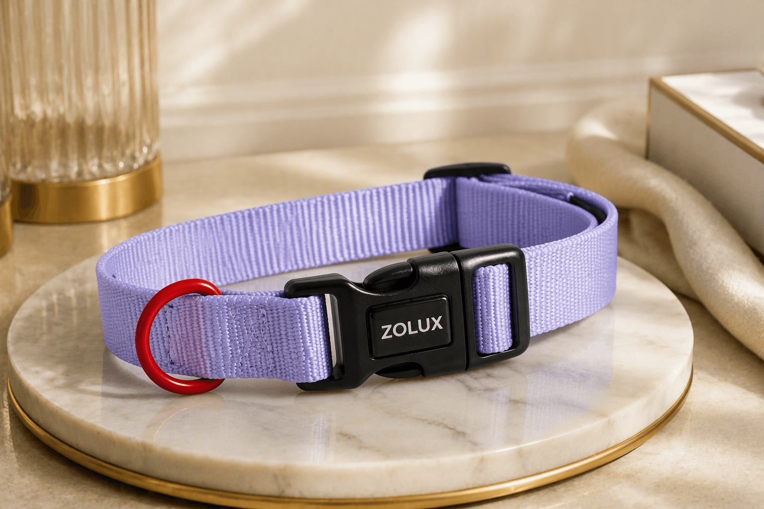 ZOLUX Klassisches Nylon-Hundehalsband, 37–58 cm, 25 mm, lila – Bild 7