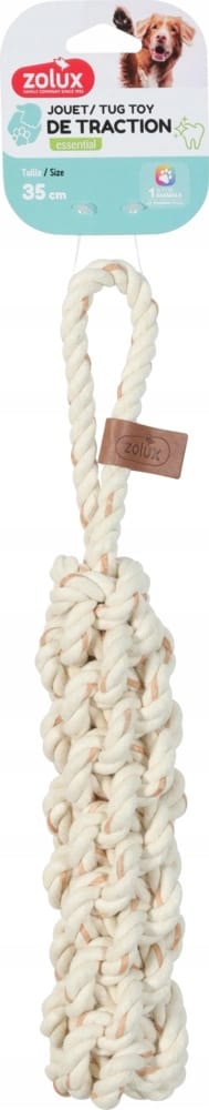 ZOLUX LEATHER TOUCH Seil-Zerrspielzeug für Hunde mit Griff, 35 cm – Bild 1