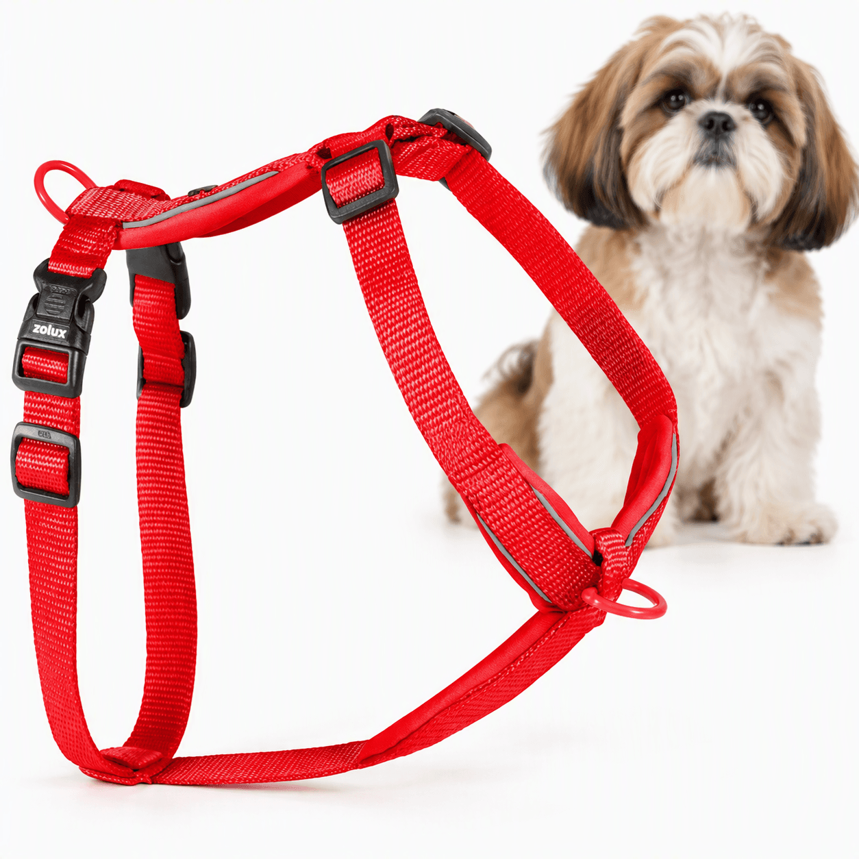 ZOLUX Premium-Nylon-Hundegeschirr, Größe S, 38–56 cm, 15 mm, rot – Bild 1