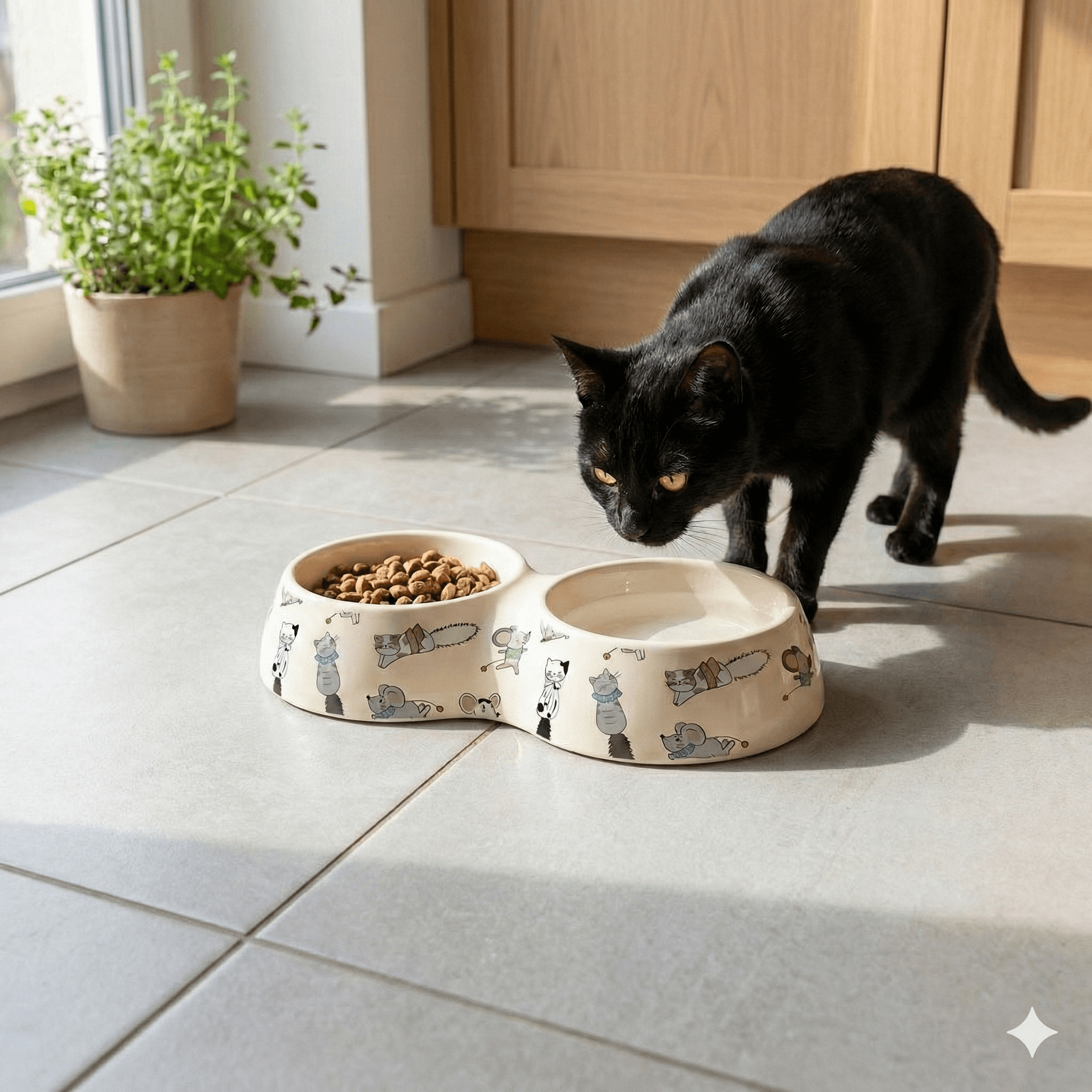 ZOLUX CHATOUILLE Doppelnapf für Katzen, Katzen- und Mäusemotiv, 2 x 230 ml – Bild 6
