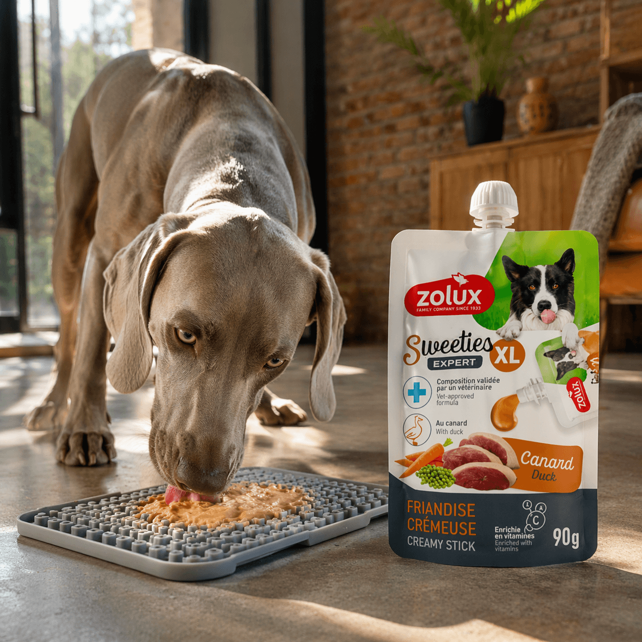 ZOLUX SWEETIES XL Cremiger Hundesnack mit Ente 90 g – Bild 12