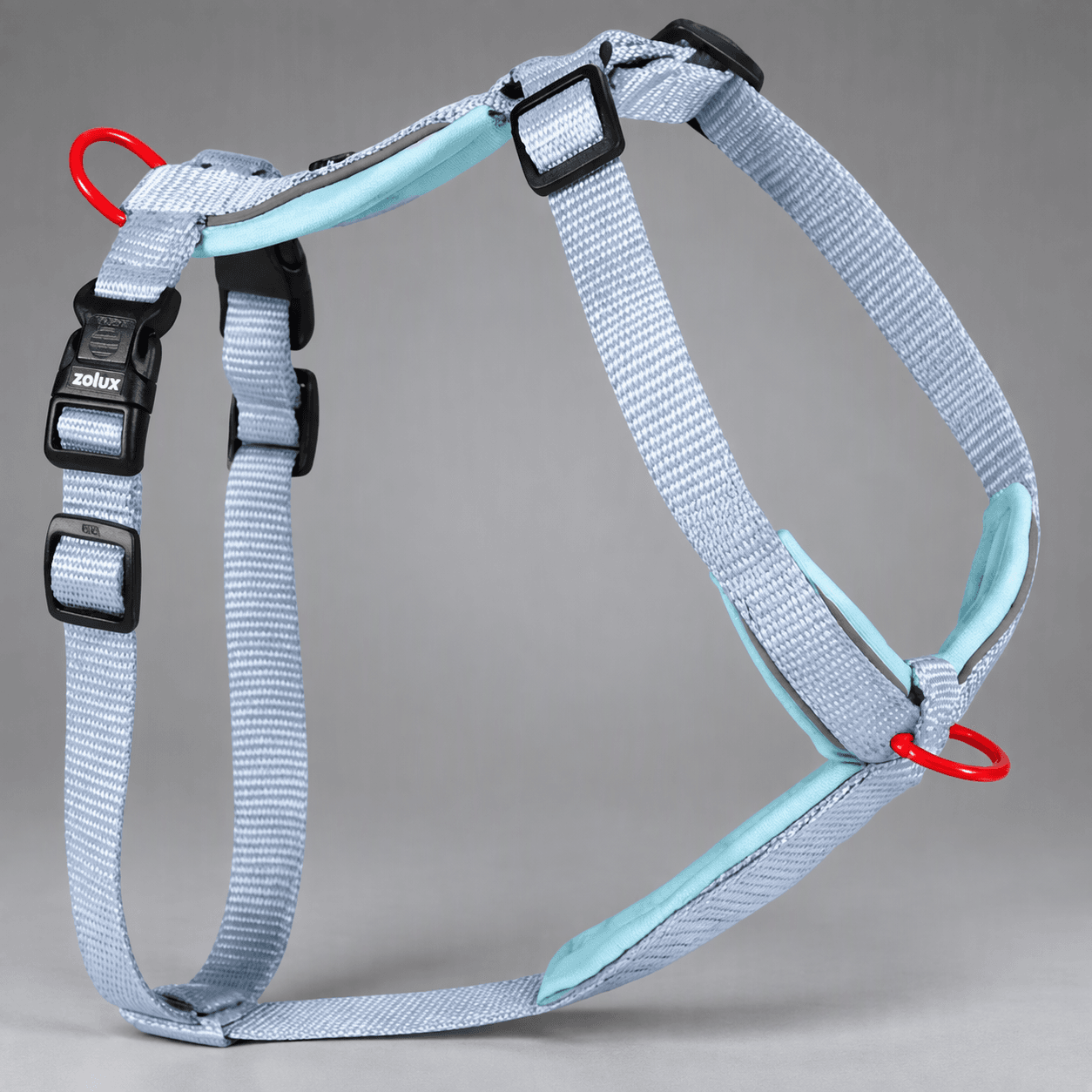 ZOLUX Premium-Nylon-Hundegeschirr, Größe M, 50–74 cm, 20 mm, hellblau – Bild 7