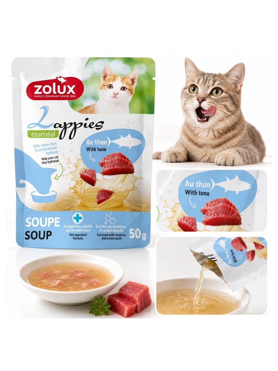 ZOLUX LAPPIES Katzensuppe mit Thunfisch, 50 g – Bild 6